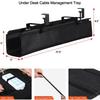 Under Desk Cable Management Box Hidden Cord Organizer with Strong C Clamp for Office Home Black Fabric