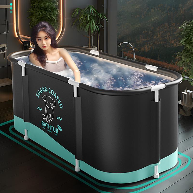 Folding Bathtub Large Adult Tub Portable Bathtub Folding Bath Bucket Thicken Shower Barrel Baby Swimming Pool Bathroom SPA Tub