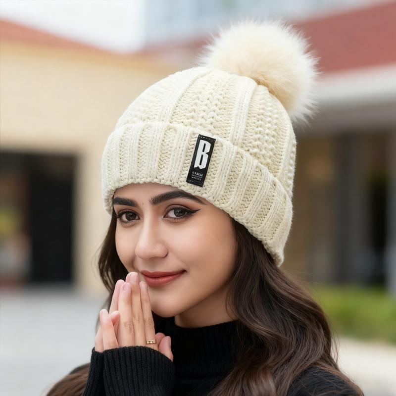 1PC Lined Cold-Resistant Fleece Plush Winter Soft Ear Warmer Windproof Women's Durable Beanie Warm-Retentive