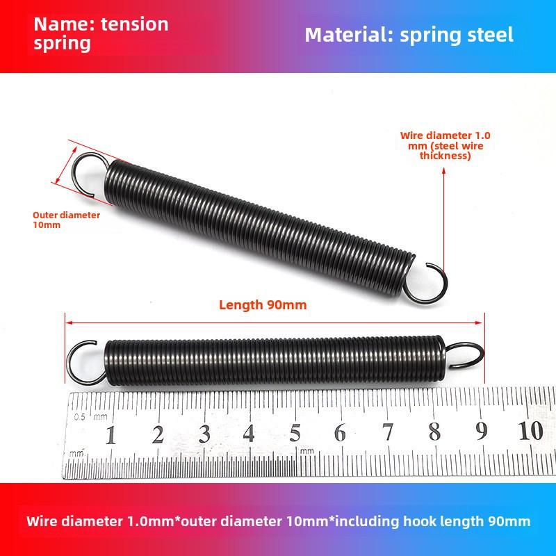 1.0mm Yellow Spring Steel Tension Spring with Hook Clamp for Mop Brake Binding Machine