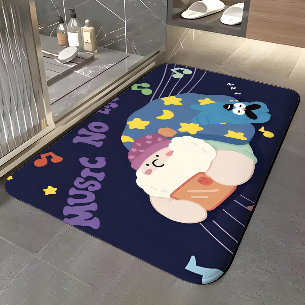 Fashion U-Underbobo Floor Mat Soft Flannel Entrance Door Mat Non Slip Absorbent Bathroom Bedroom Floor Rug