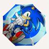 Sonic The Hedgehog T-Shirt, Sonic Speed Logo Tee Umbrella, Cute Umbrella with Cute Design, Portable 3-Fold Compact Umbrella for Men & Women, Valentine
