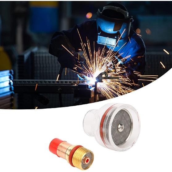 Tig Welding Gas Lens, Tig Welding Nozzle Cup Tig Torch Glass Cup Tig Welding Cup Fluid Nozzle Set Tig Welding Accessories for TIG-17/18/26(2.4MM)