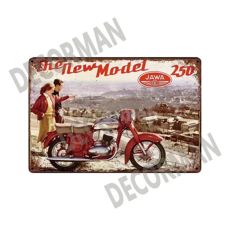 [ DecorMan]  JAWA BSA Motor Kovové Znamení Plakáty Vintage Malba Vlastní Klubová Dekorace LTA-1704 vintage dekor