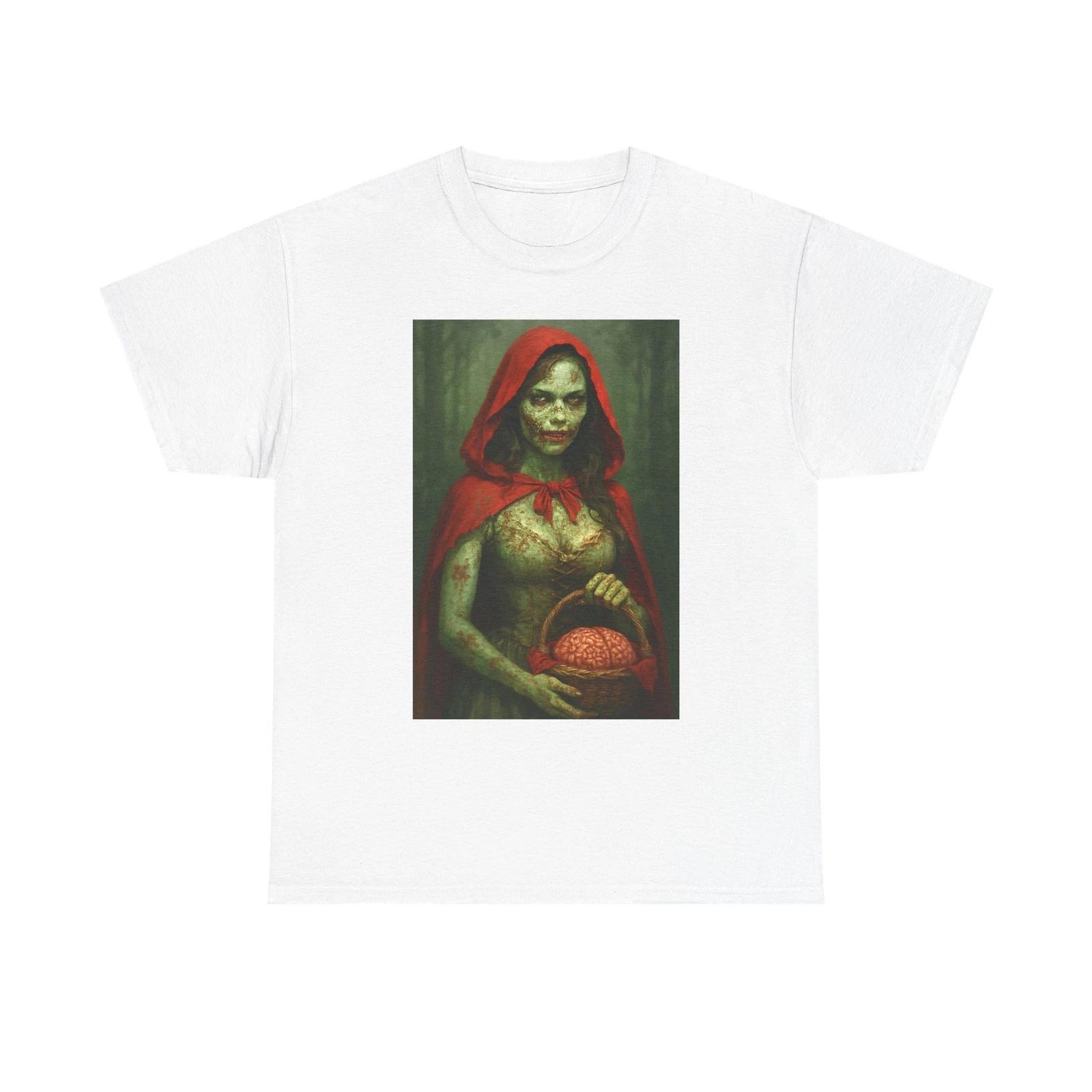 Eerie Dead Riding Hood Tee Horror Shirt, Unisex Cotton Tee, Spooky Costume [...] S