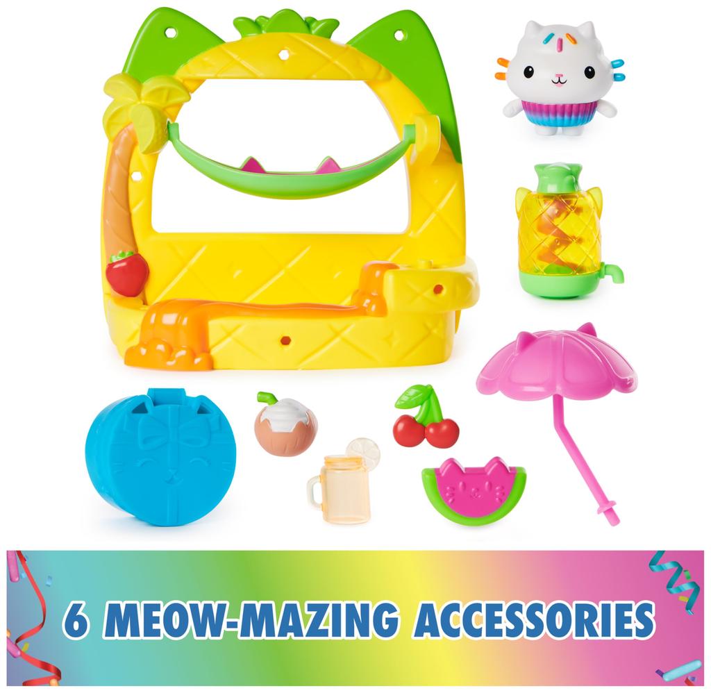 Fruit Smoothie Balcony 8 Toy Dollhouse Accessories Sensory Kids Toys for Girls Boys Ages Gabby's Dollhouse, Cake's Playset, Figures, & Play, & 3+