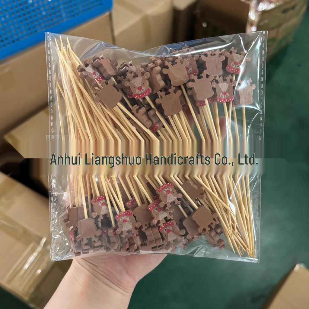 Moș Crăciun Bambus Cocktail de Crăciun și Frigarui de Fructe