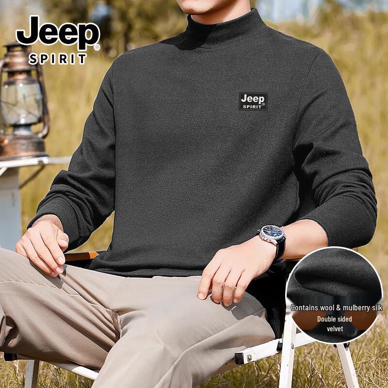 Men's JEEP SPIRIT Fleece Lined Thermal Long Sleeve T-Shirt