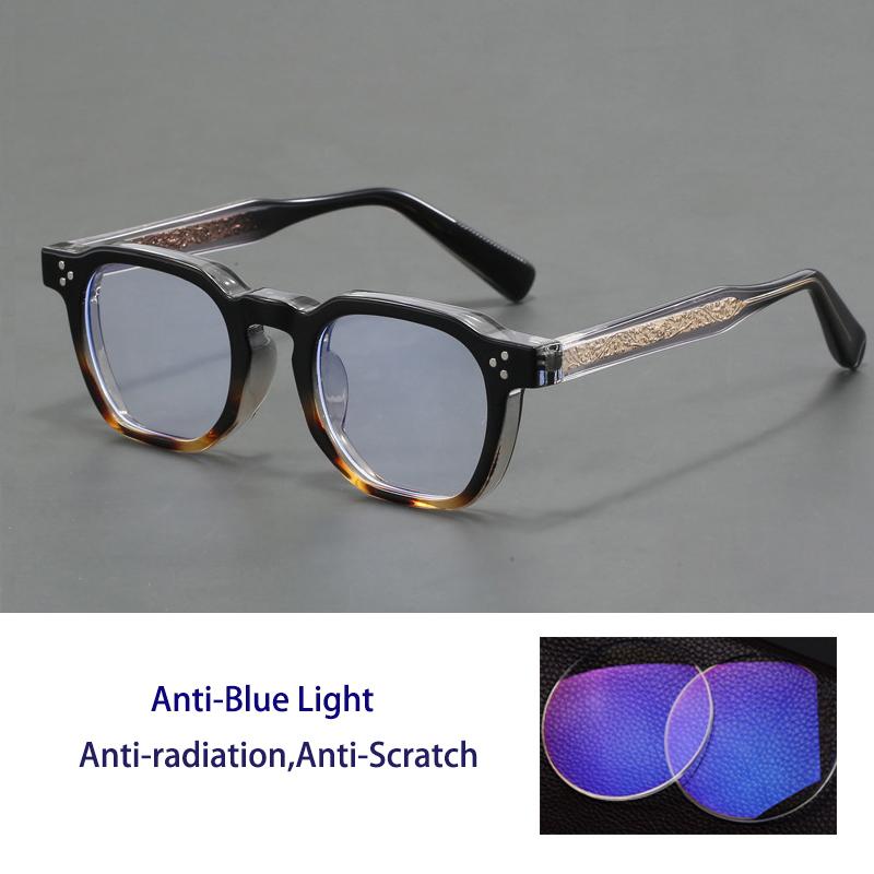 High-Quality Acetate Fiber Board Retro Small Frame Glasses For Men And Women Blue Light Blocking Photochromic Reading Glasses