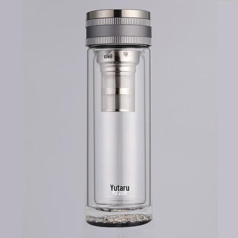 YUZUN Double-Layer Glass Tea Infuser Bottle