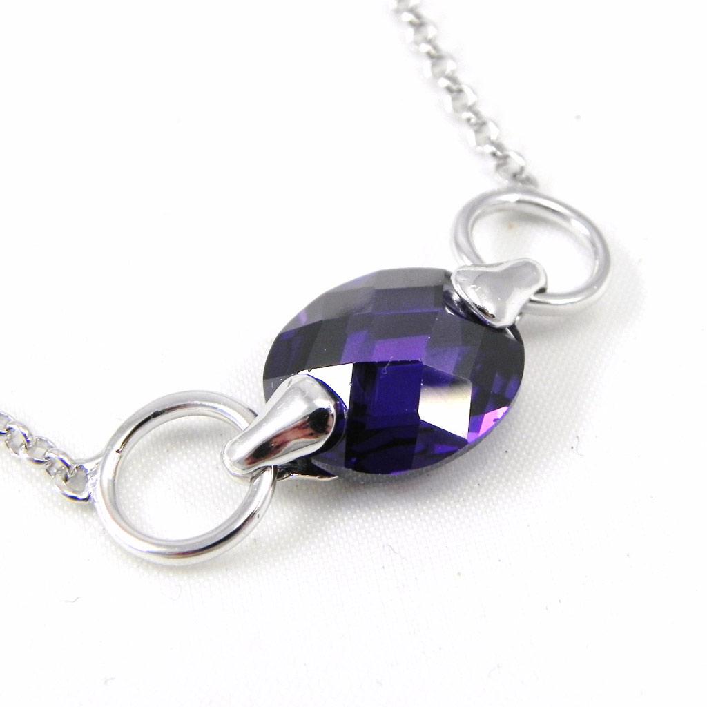 Les Trésors De Lily [G9359] - Amethyst 'Linda' Silver Bracelet