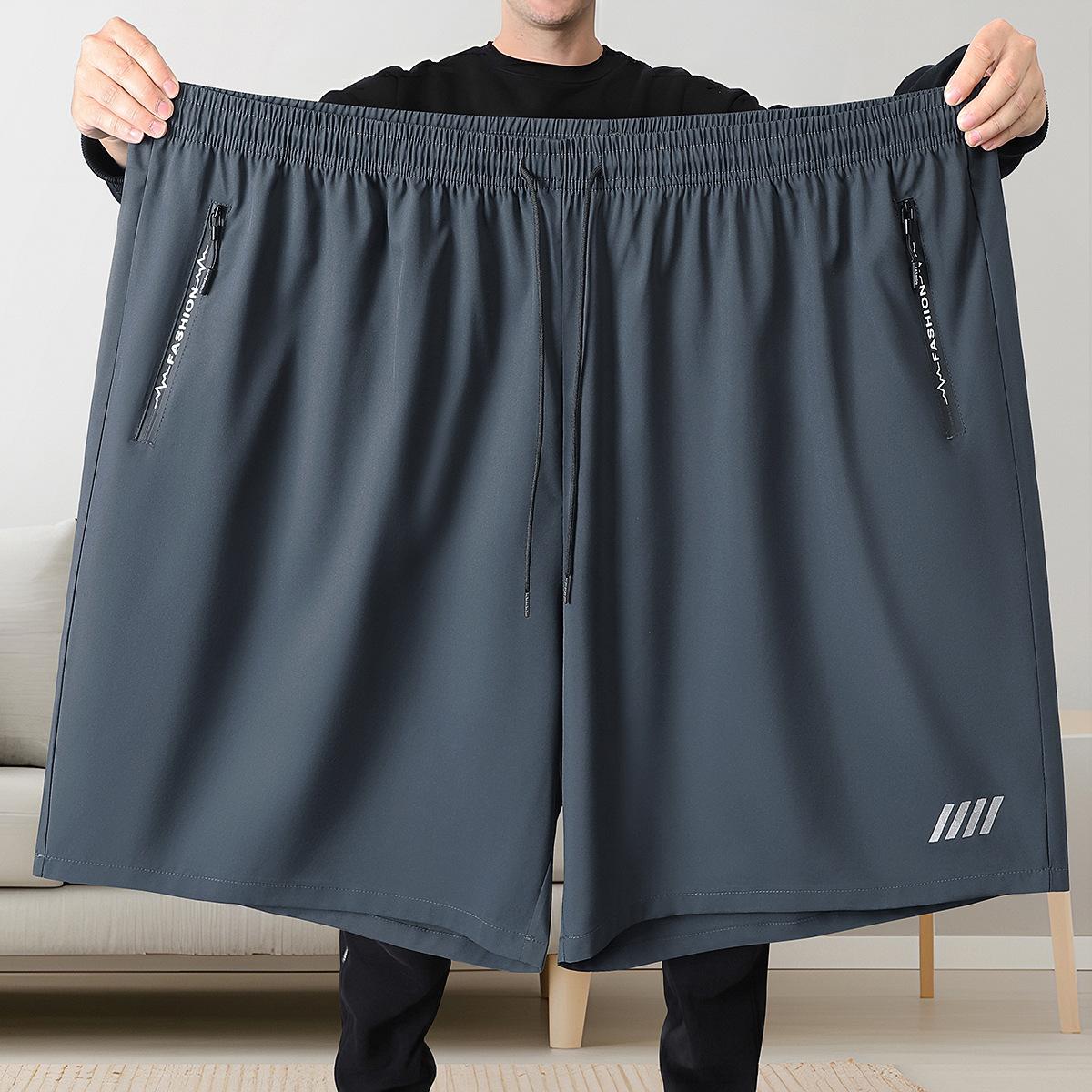 

Ice Silk Shorts Men s Cropped Pants Summer Casual Quick Drying Pants Men s Sports Mid Length Pants 9XL сірий