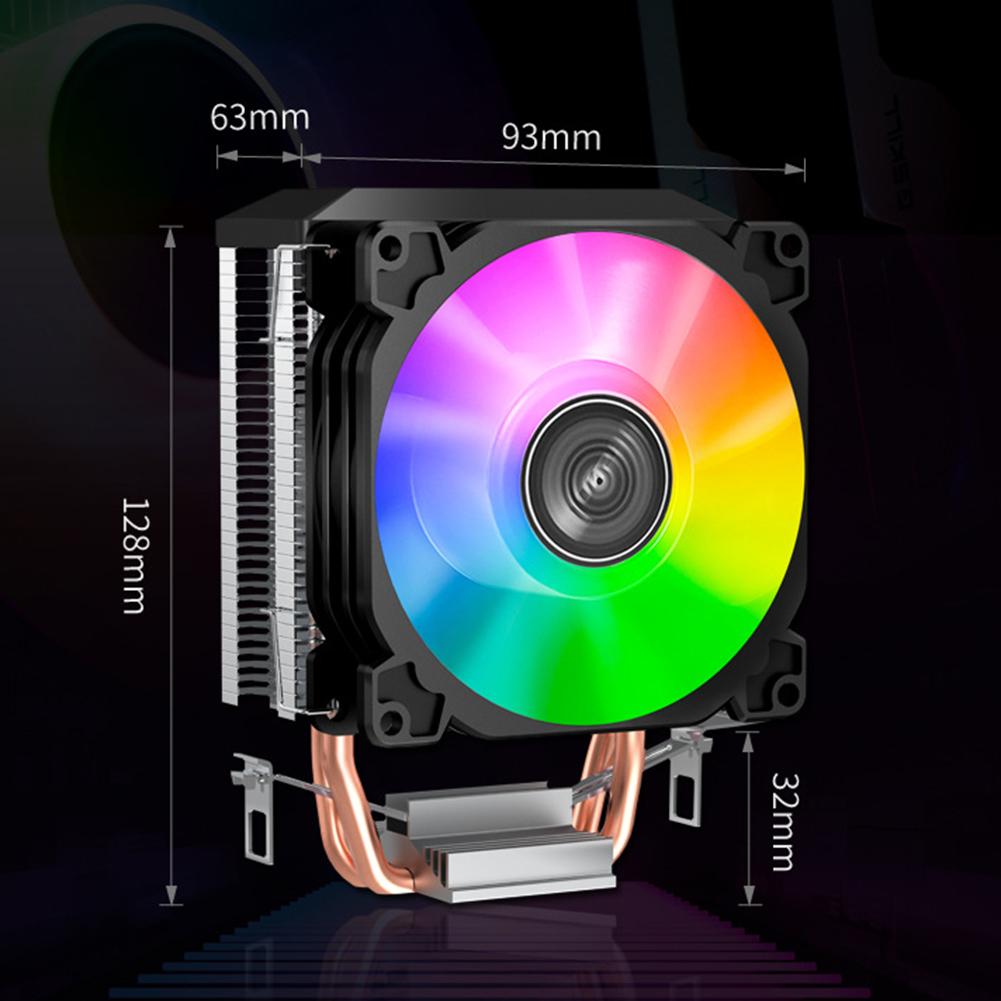 CR1200E 2 Heat Pipes CPU Cooling Fan RGB 3 Pin Heatsink Cooler Radiator ...