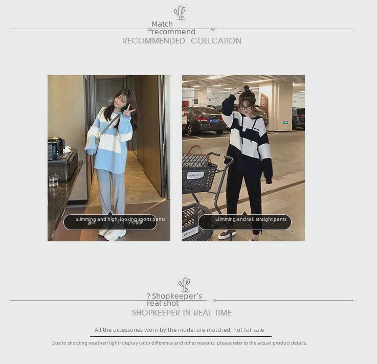 Stylish Cotton Maternity Suit: Belly-Concealing Hooded Pullover with Contrasting Colors