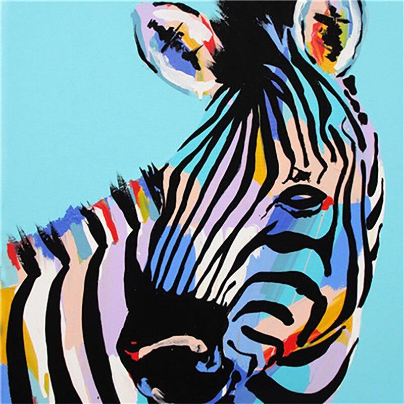 New 5D DIY Diamond Painting Colorful Zebra Diamond Embroidery Animal Cross Stitch Full Round Square Drill Manual Home Decor Gift