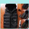 Men Padded Gilet Vest With Hooded Design And Detachable Hat Durable Quilted Body Warmer