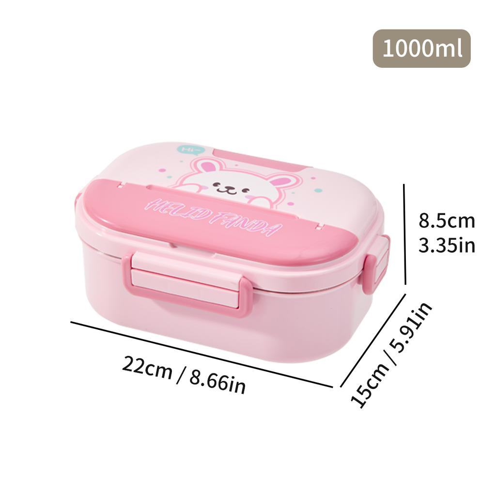 2-Compartment 304 Stainless Steel Lunch Box With Tableware Portable Food Container Microwave Divided Bento Box With Lid