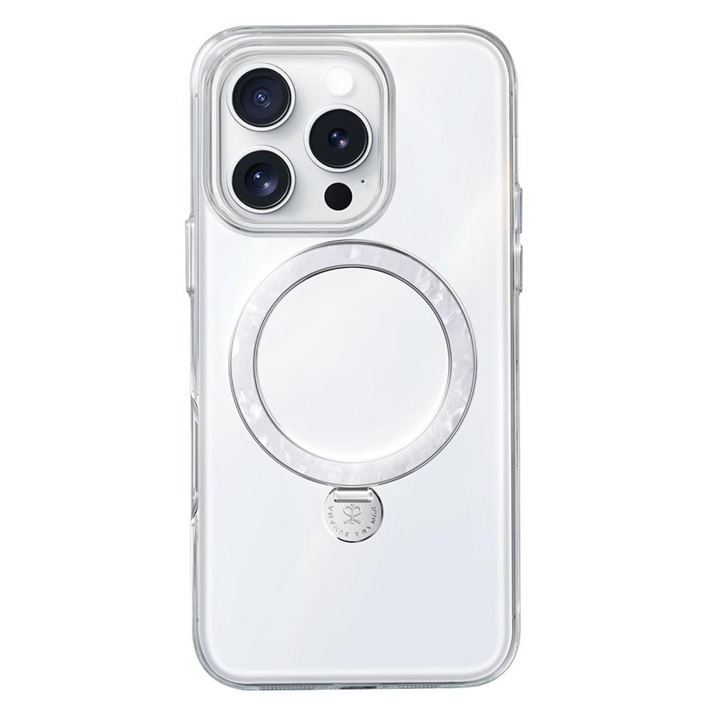 

Чехол-подставка PYNANA PN-15G4 для iPhone 15 Pro Max, совместимый с чехлом MagSafe PC+TPU White