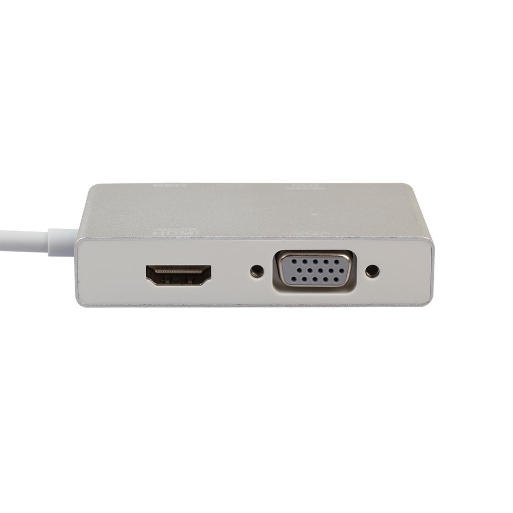 Type-C to HDMI+VGA+DVI+USB3.0 4-in-1 Multi-functional Adapter Type-C Hub for New MacBook Pro Splitter Hub Dock