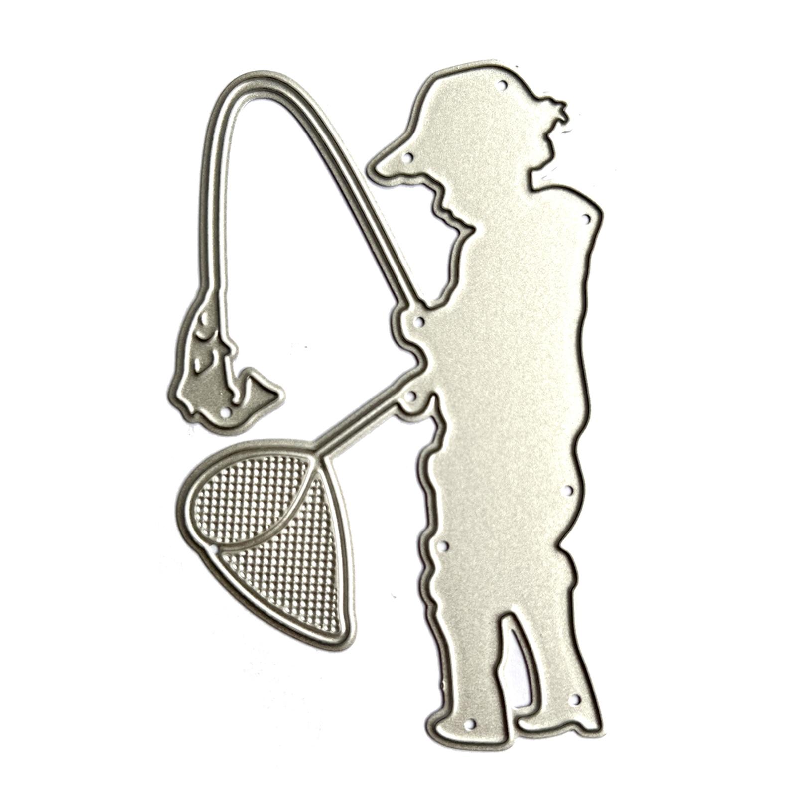 

Рыболовные мужские металлические высечки, рыболовные штампы для резки рыбы, трафареты, инструмент для DIY, скрапбукинга, карты, тиснение, бумажные украшения