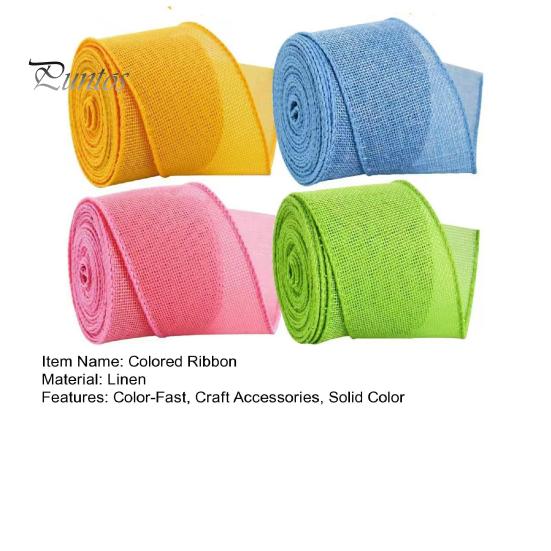 4 Rollen farbiges Band, 5 m, Jute-Bänder mit Draht, farbechtes Bastelband, Zubehör für Osterkränze, Geschenkverpackungen, Hochzeitssträuße