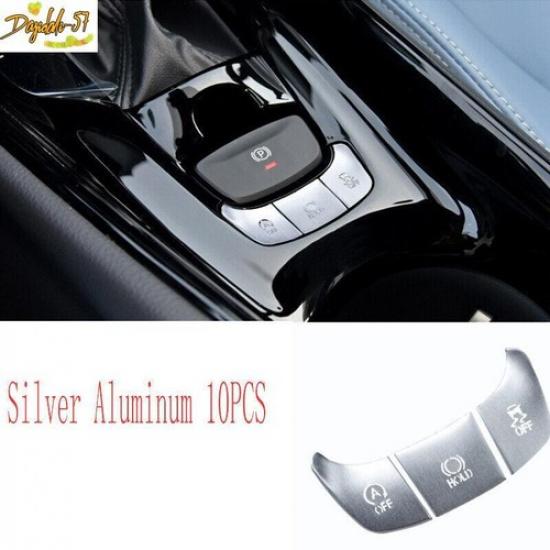 Silver Aluminum Console Gear Shift Panel Button Trim For Toyota C-HR CHR 2018-22