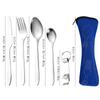 Amazon Hot Selling Stainless Steel Knife, Fork, Spoon Set 5pcs Bone Pack Outdoor Travel Knife, Fork Set Portable Tableware