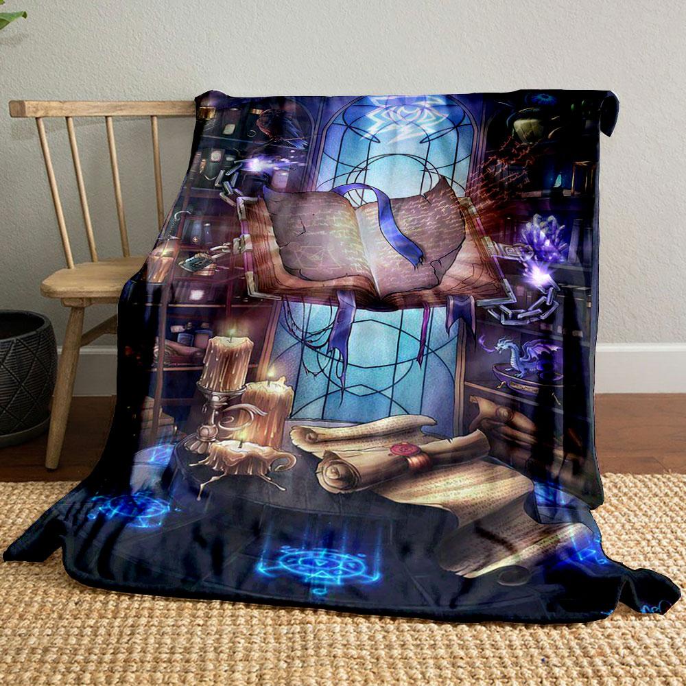 Enchanted Study ScrollsWizard Library Tapestry Blanket bedroom Blanket for Livingroom Couch lunch break Soft Cozy throw for Friend s festival Gift 80cm x 120cm
