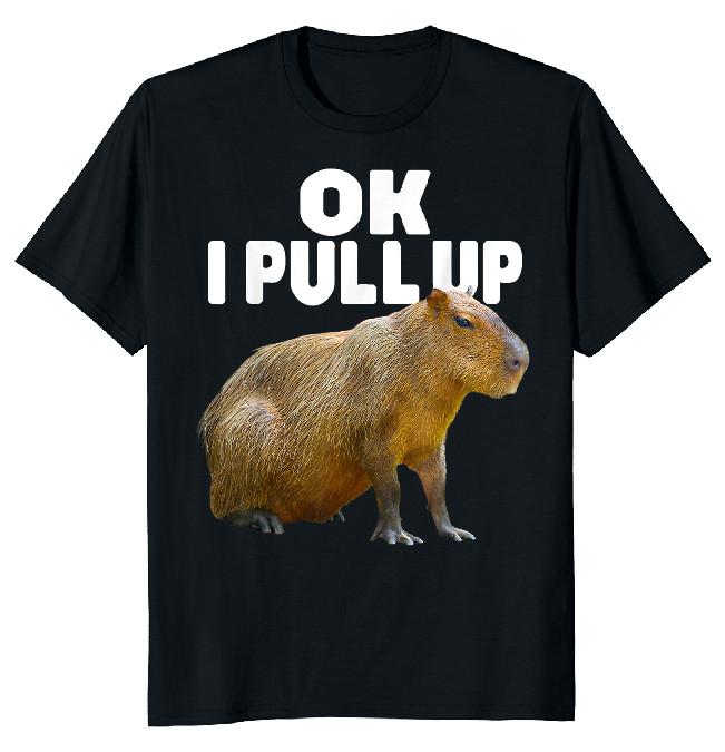 NEW LIMITED Ok I Pull Up Capybara Funny Novelty Tee XXL