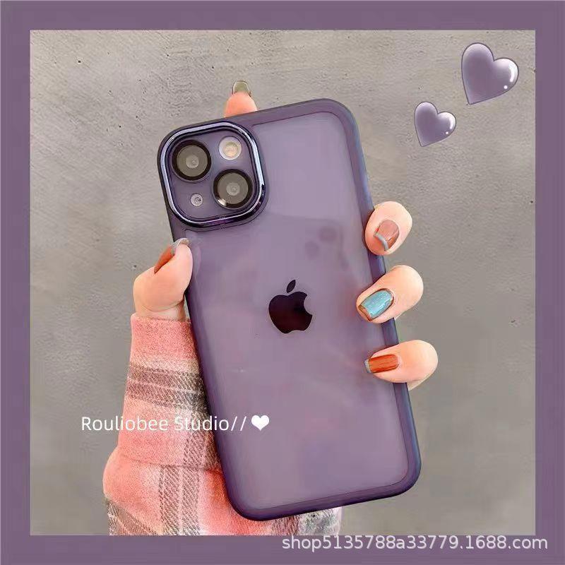 Apple 14 Phone Case iPhone 16 Pro Max with Built-in Lens Protector Transparent 15/13 XS/XR/7P Anti-Fingerprint
