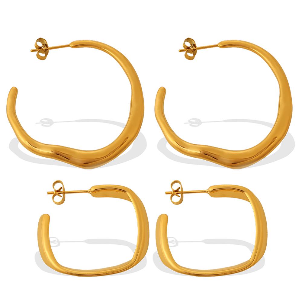 Chic Minimalist Square Hoop Earrings - Sophisticated and Stylish for Women