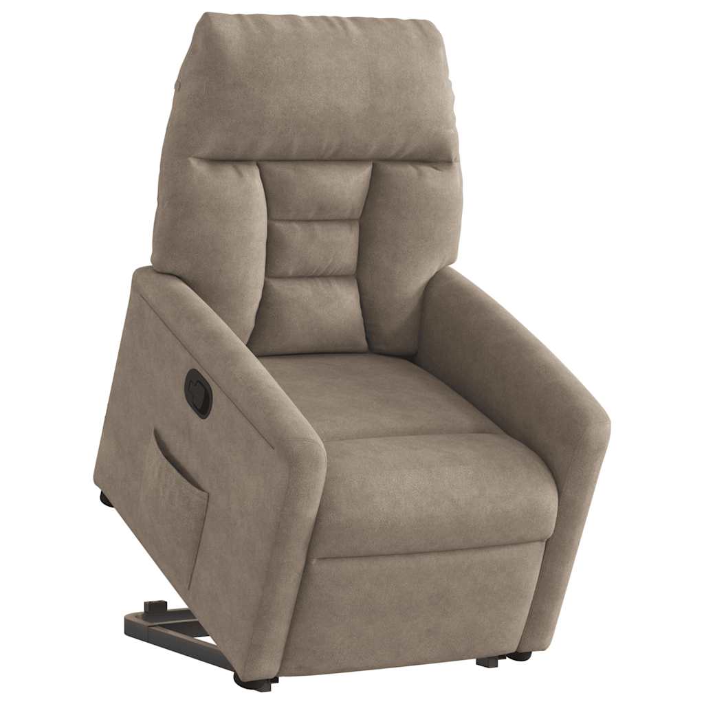 Recliner Chair with Lift Assist Taupe Microfiber Fabric