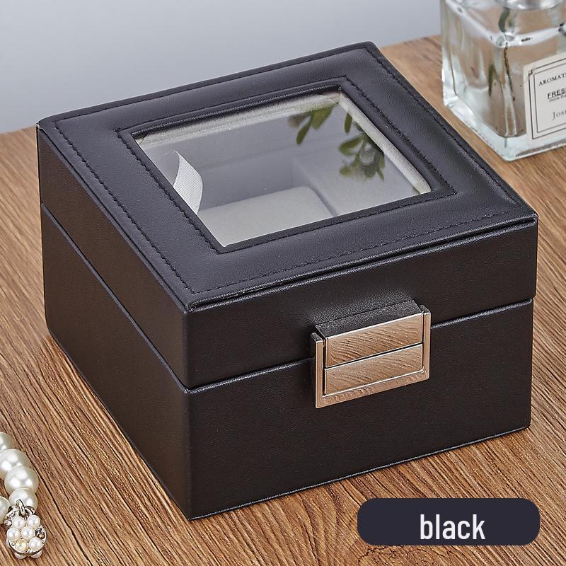 

Leather Watch Storage Box, Multi-Slot Display with Transparent Lid for Mechanical Timepieces, 1st Place Gift Box