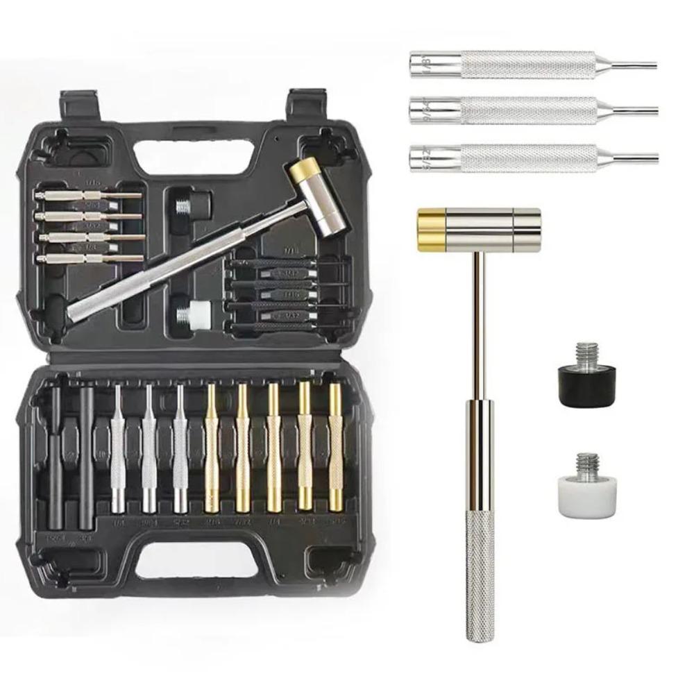 1 SET Boxed Punching Tools Made Of Solid Material Including Steel Punches And Hammers With Block Roll Pin Punch Assemblies