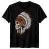 Fantasy Skull Headdress Mens 100% Cotton T-shirt Mens Tees Top Graphic Illustration Tee