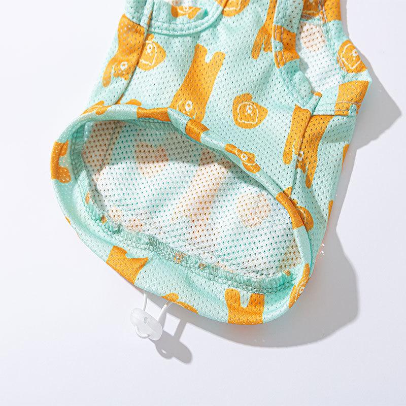 Spring and Summer Puppy Dog Clothing Breathable Elastic Bear Traction Cool Clothes with Hat Set Than Bear Cooling Pet Clothes