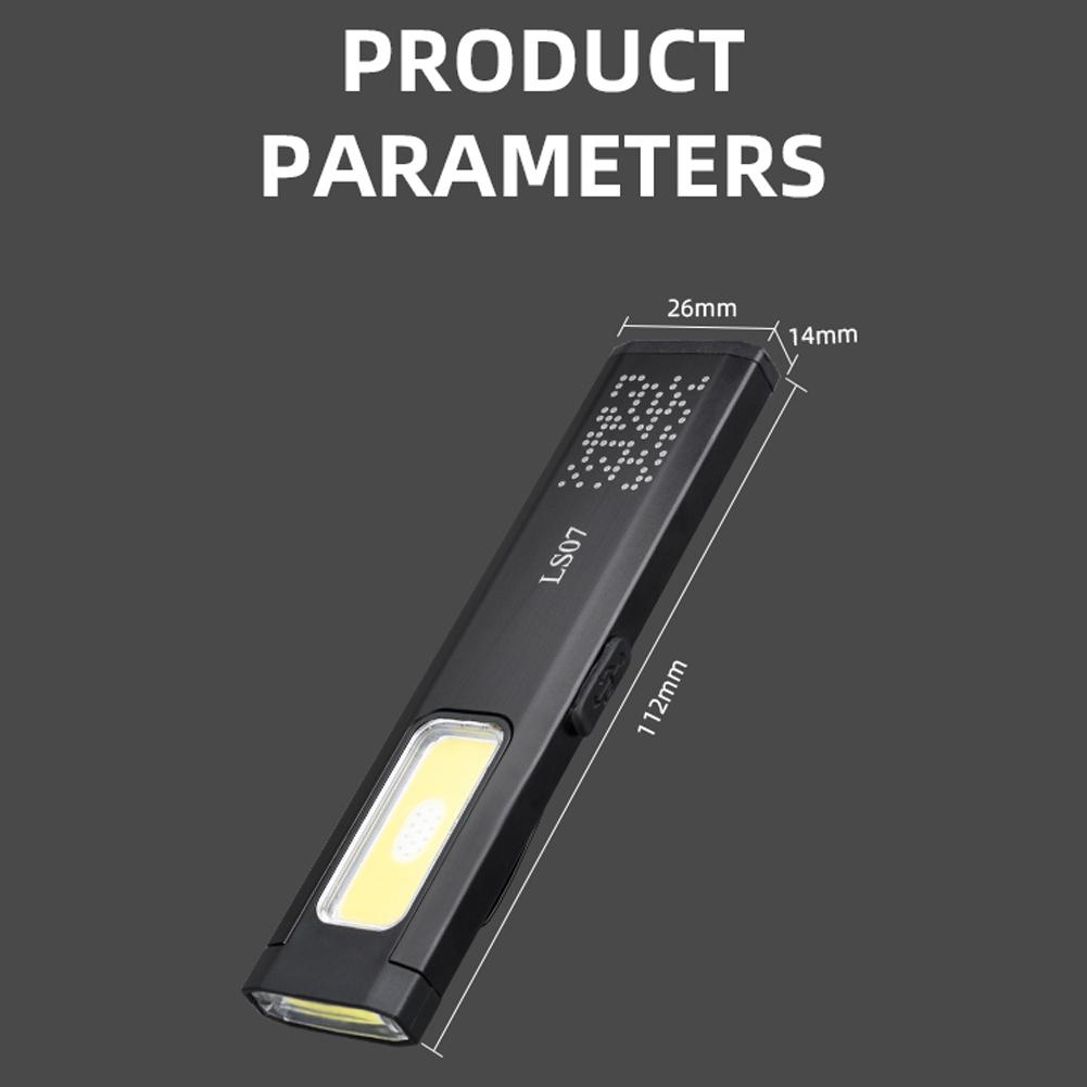 Mini Pocket LED Flashlight Rechargeable Type-C 800LM Waterproof Magnetic Torch 6 Modes with Clip for Camping Emergency Repair