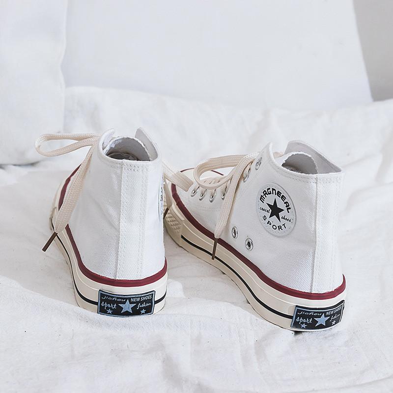 2025 Summer New Canvas Shoes Female Students 1970s High-top Lace-up Korean Version Sneakers Ing Trendy Versatile Board Shoes