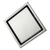 Floor Drain Stainless Steel Rollover Type Brushed Odor Resistant Concealed Waste Grate for Bathroom