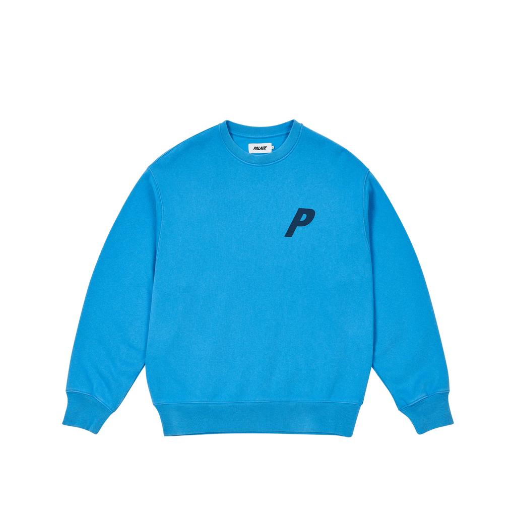 Palace Pigment P3 Crew Ocean Blue Unisex Tops P28CS036