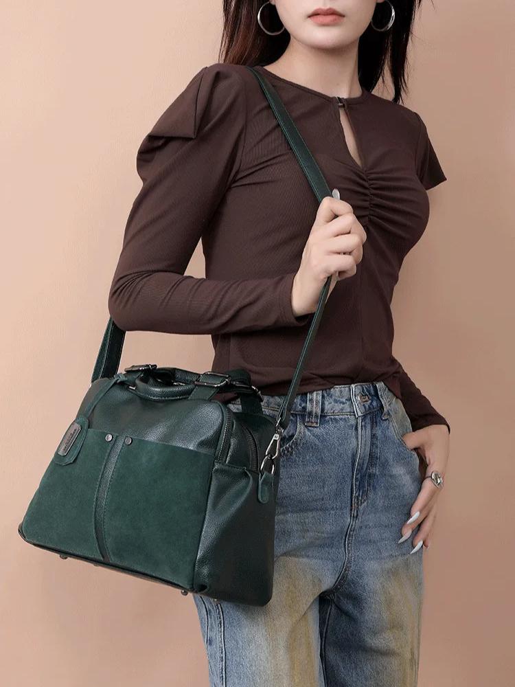 Johnature Minimalist Versatile Handbag With Multiple Compartments Large Capacity Women's Bag Shoulder Crossbody Bags