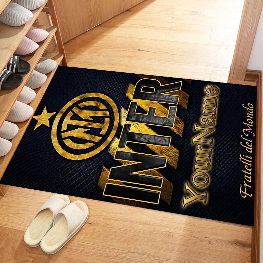 Inter Milan Personalized Text Carpet Design for Hallway Foyer Living Rooms Bedrooms Anti-slip Rug Office home decor