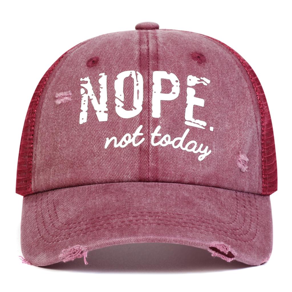 Unisex NOPE Letter Print Wash Baseball Net Caps Hip Hop Cap Spring Summer Outdoor Adjustable Casual Hats Sunscreen Hat