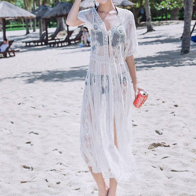 

Женская Мода Повседневная Вышитая Ажурная Блузка с Рукавом Три Четверти Пляжная Летняя Блузка Кружевная Рубашка Защита от Солнца Солнцезащитный Крем 25906 One Size белый