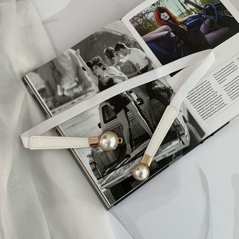 Beautifully Pearl Crafted Elastic Waist Belt For Women In Timeless Choices Color
