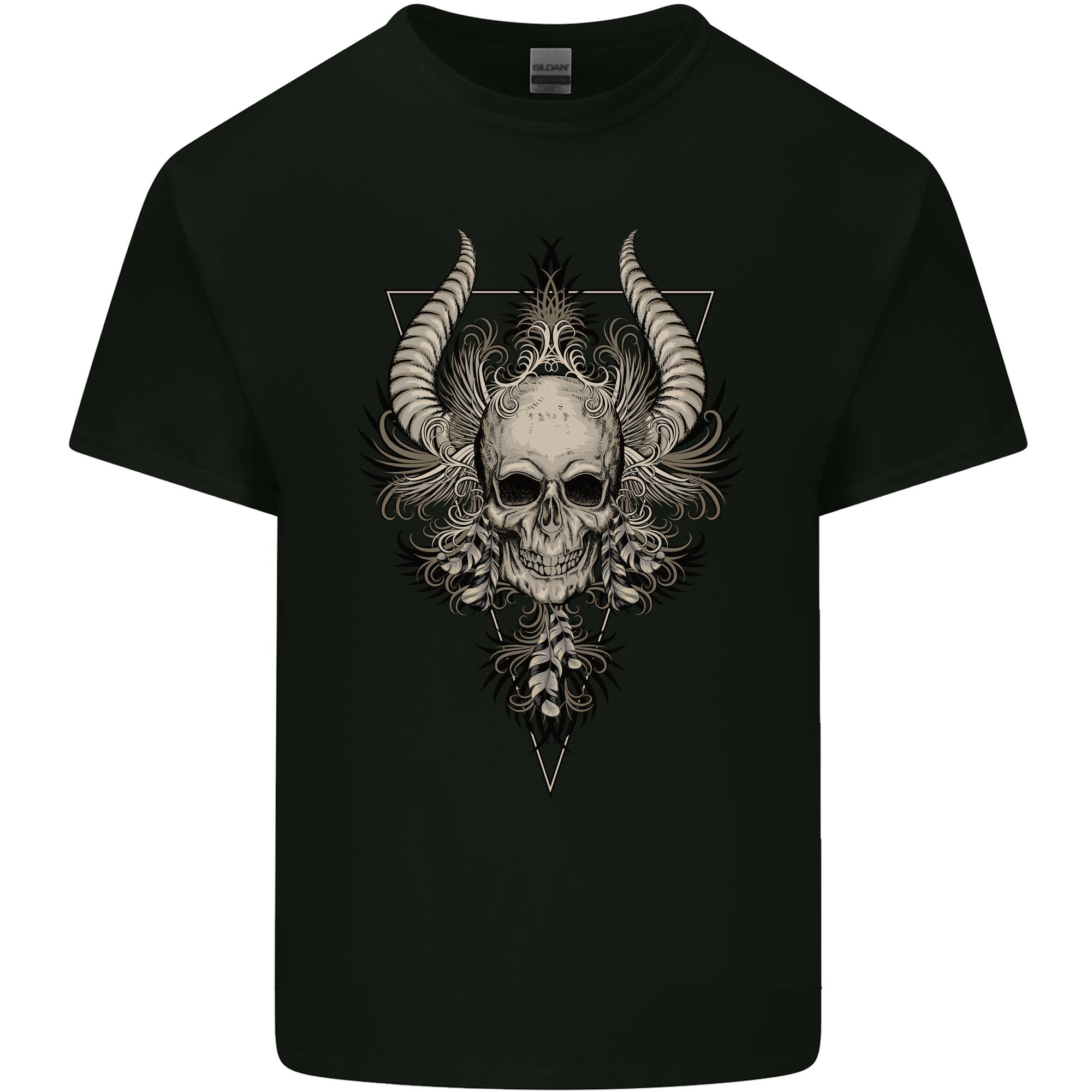 Demonic Skull Triangle Heavy Metal Unisexs Light Cotton TShirt S