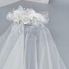 Sophisticated White Bridal Veil Double Layer with Artificial Pearls Edge Fashionable Wedding Veil For Bride