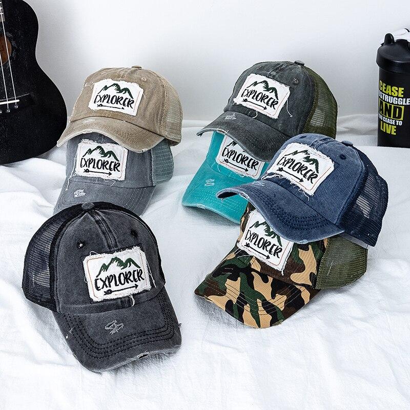 Nieuwe Casual Buitenpet Voor Mannen Vrouwen Eenvoudig Letter Patch Ontwerp Baseballpet Zomer Mode Streetwear Mesh Truckerpet