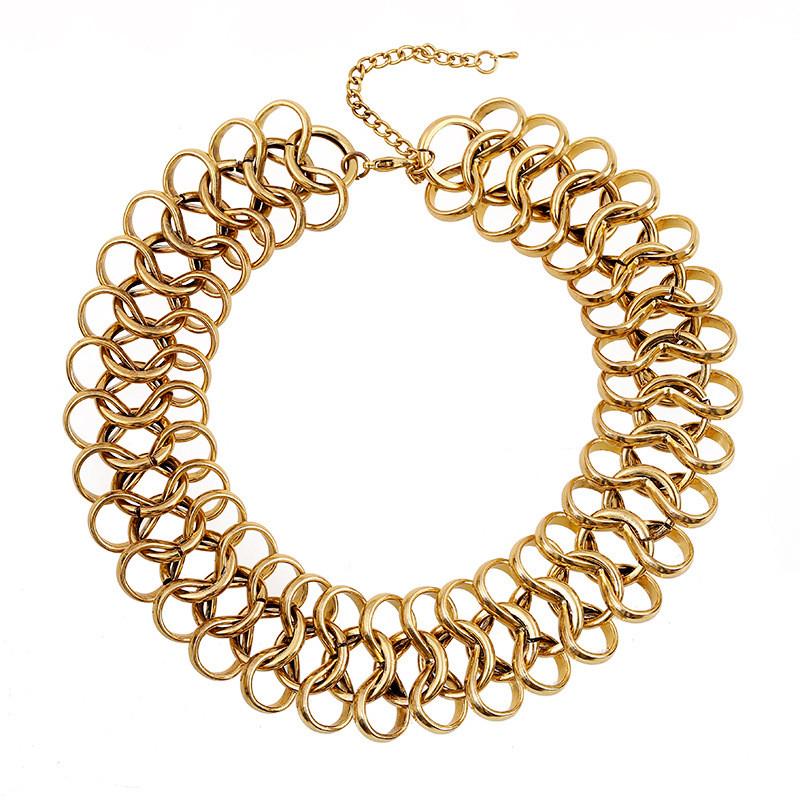 Collana Europea in Metallo Vintage con Ciondolo Geometrico per Donne Casual