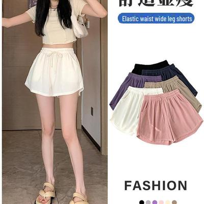 Women's High-Waist A-Line Wide Leg Fitness Running Shorts - Summer Casual Style